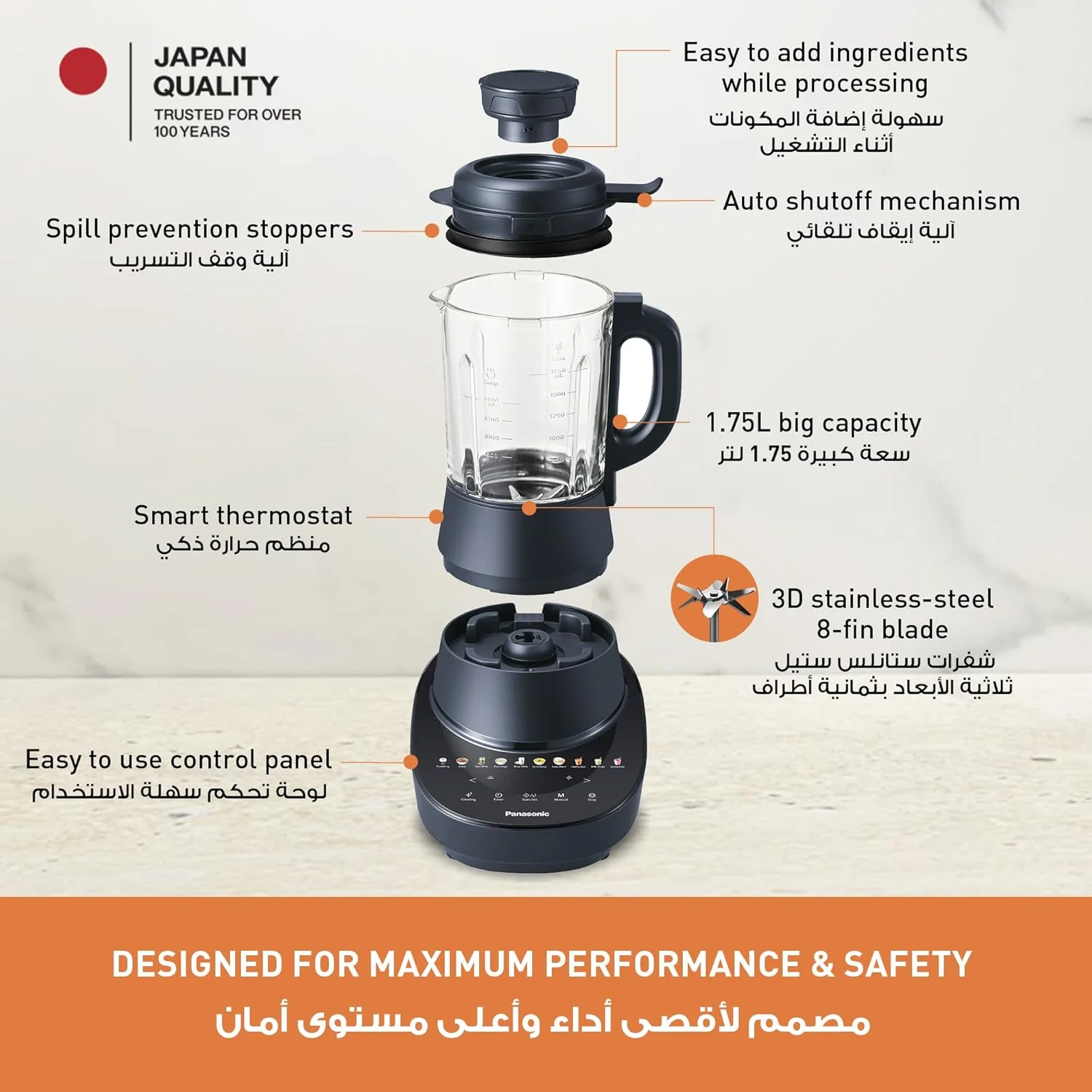 Panasonic MX-HG6401ATZ, All-in-One Cooking Blender, 1100W