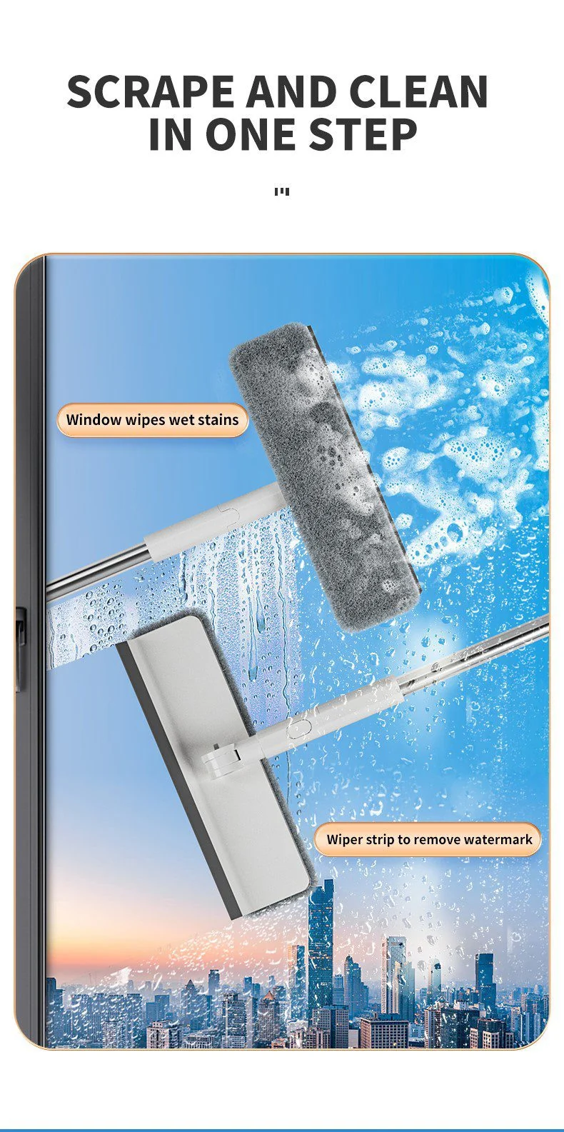 2 in 1 Window Cleaner + Wiper WYL-826