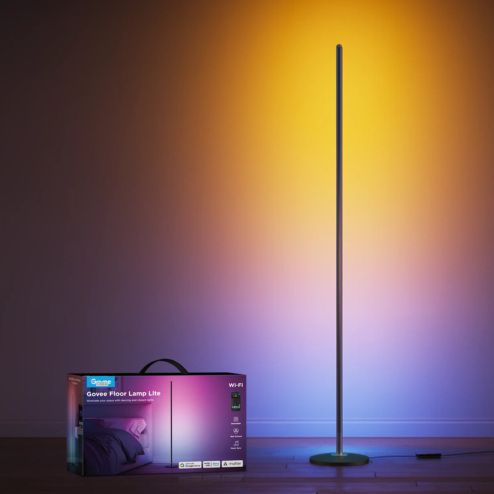 Govee RGBICW Smart Corner Floor Lamp (Matter) - H8076