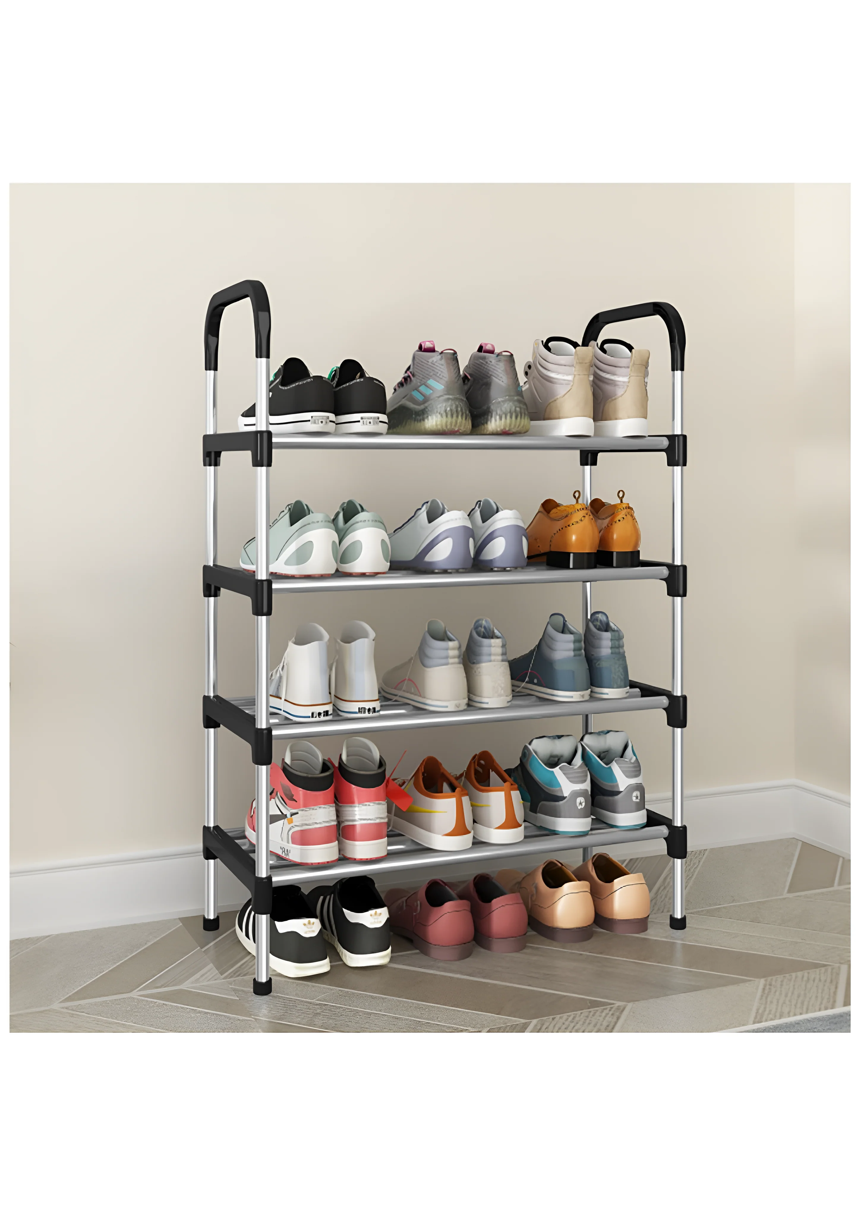 4 TIER STEEL SHOE RACK