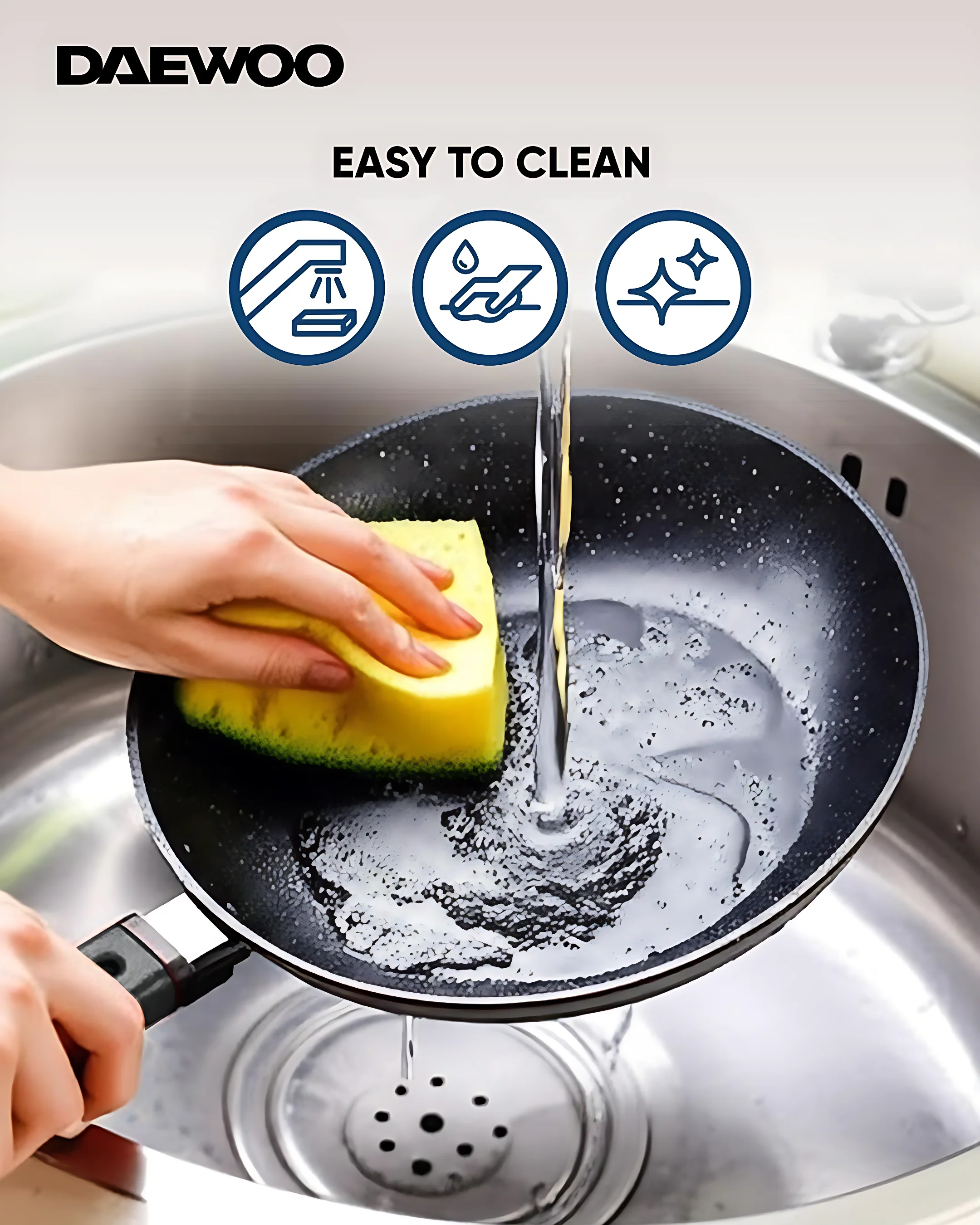 Daewoo Granite Frying Pan 28 cm - Black