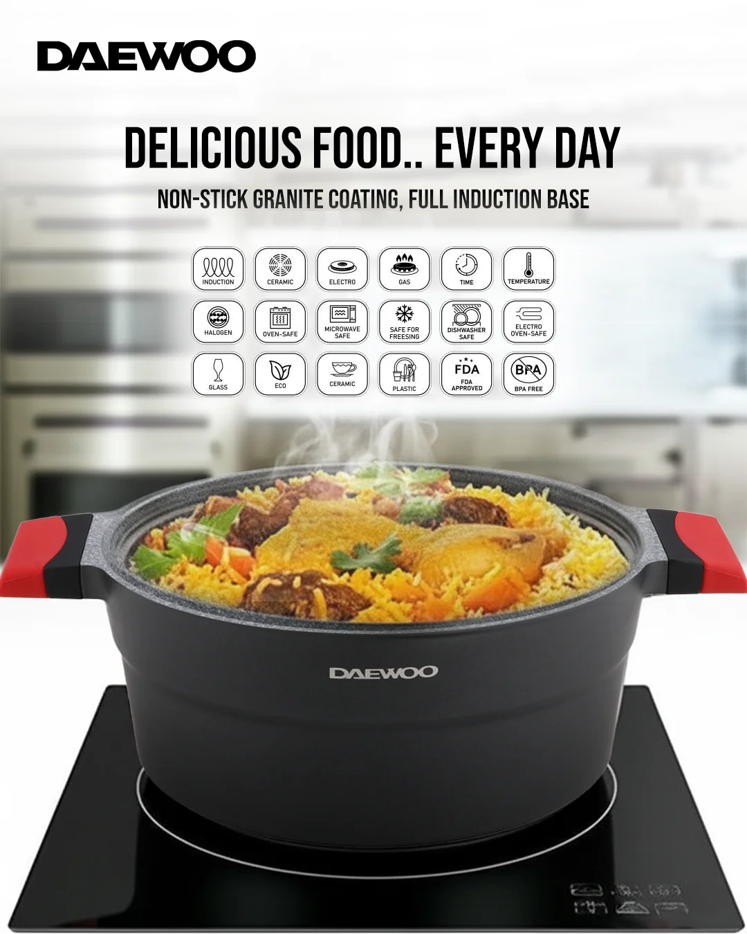 Daewoo 32 cm Pot X Series - Red/Black