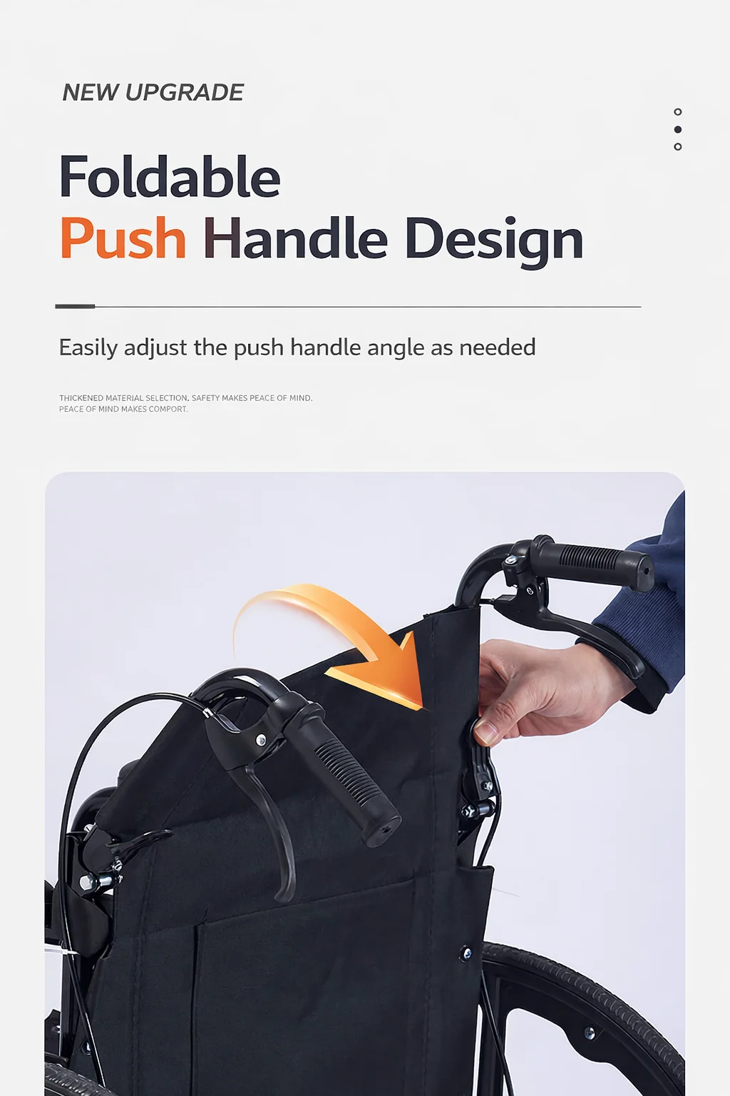 Premium Foldable Lightweight Wheelchair 15.5 Kg Carbon Steel Frame with Dual Braking System, Adjustable 90° Leg Rest, Compact Travel Portable Mobility Chair