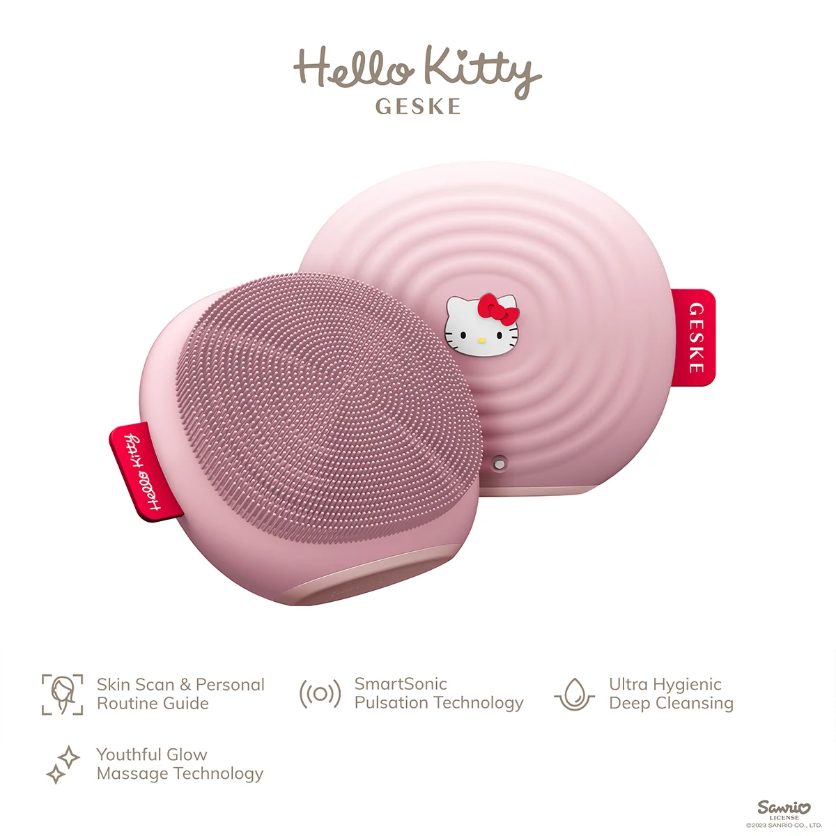 Sonic Facial Brush Hello Kitty - 4 in 1-PINK
