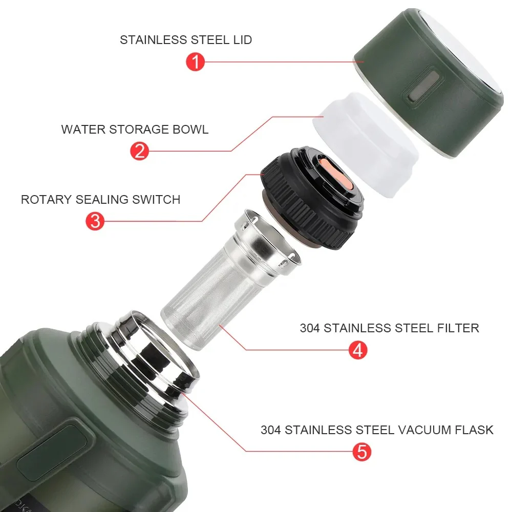 D.kadi KD9104 Vacuum Bottle 4L - Green