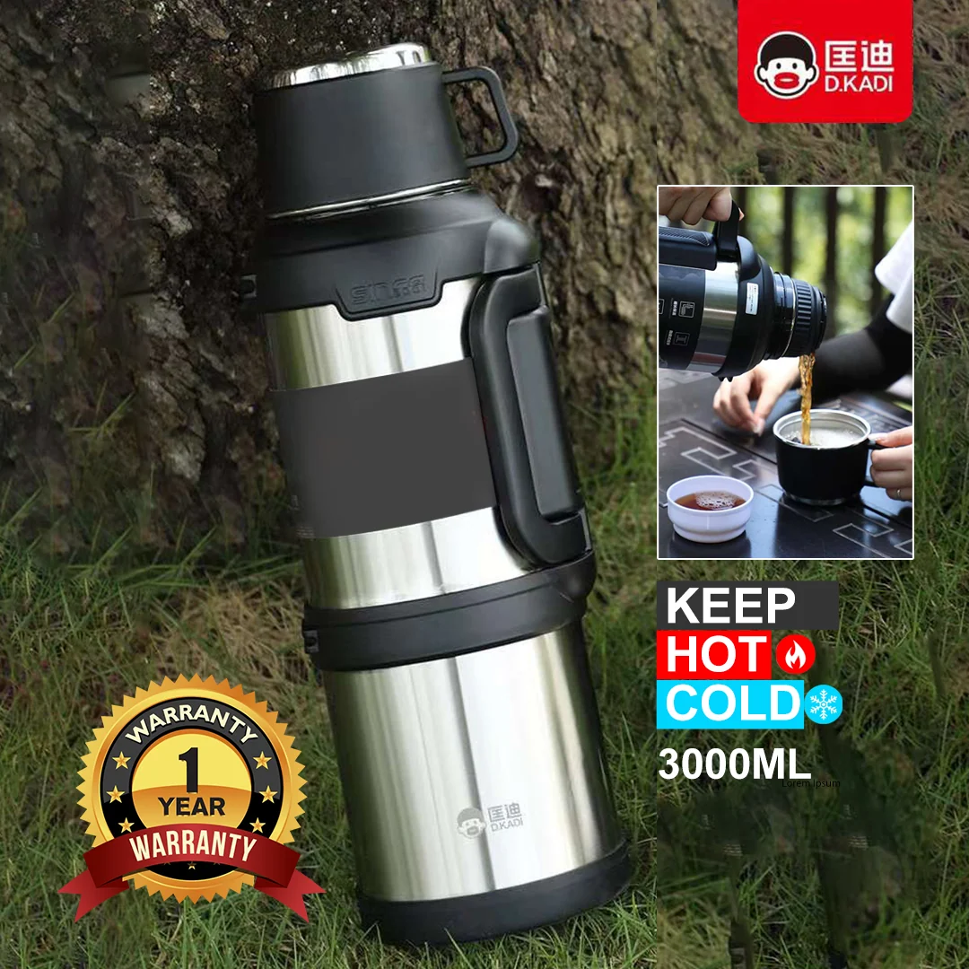 D.kadi Vacumm-Bottle-3L-silver