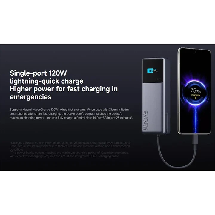 Xiaomi 165W Power Bank 10000mAh (Integrated Cable) GL