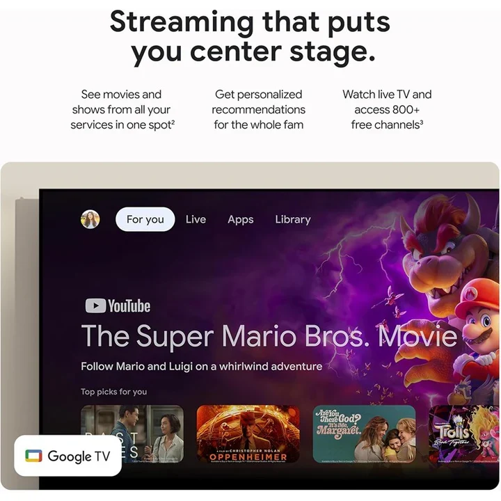 Google TV Streamer 4K HDR with 32GB Storage, Dolby Vision, Smart Home Control & Voice Remote - Porcelain