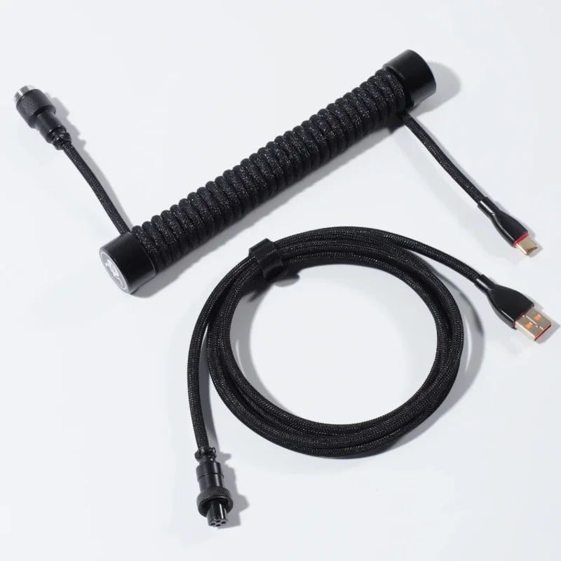 GravaStar Coiled Aviator USB Cable - Black