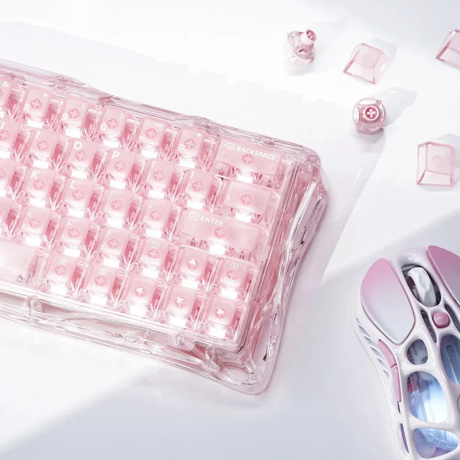 GravaStar Mercury V60 60% Hall Effect Magnetic Switch Gaming Keyboard - Crystal Rose