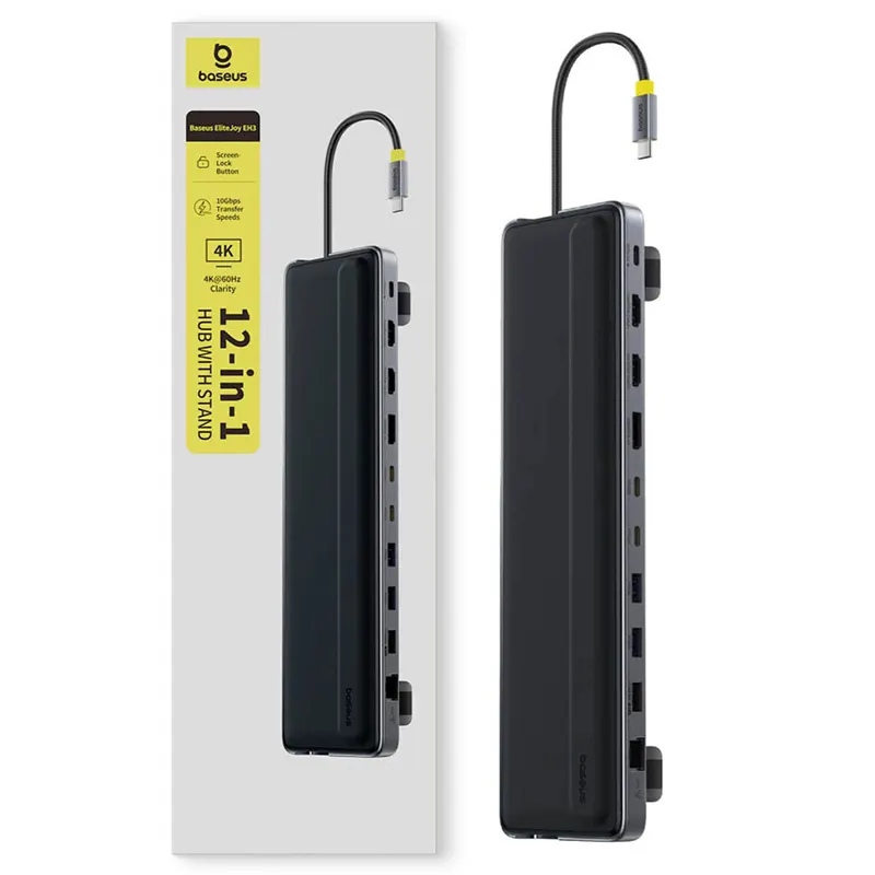 Baseus Elite Joy EH3 12-in-1 HUB With Stand - Space Grey