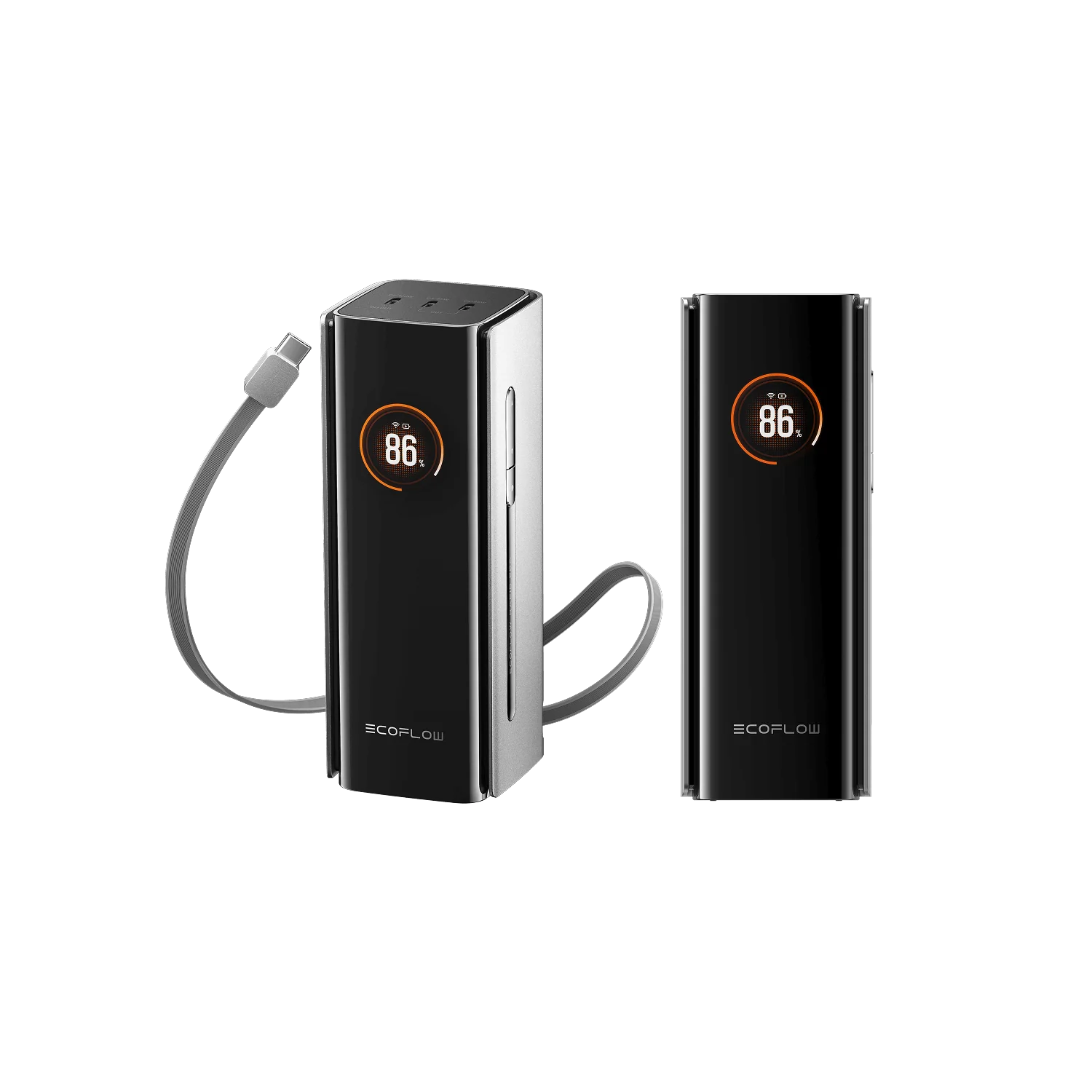 EcoFlow RAPID Pro Power Bank (20,000mAh, 230W, 100W Built-in Cable) - Silver