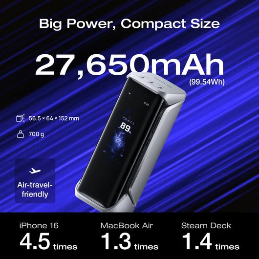 EcoFlow RAPID Pro X Power Bank (27,650mAh, 300W) - Silver