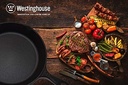 Westinghouse 30 cm Pre-Seasoned Cast Iron Skillet with Helper Handle and Pour Spouts – Black