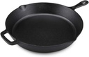 Westinghouse 30 cm Pre-Seasoned Cast Iron Skillet with Helper Handle and Pour Spouts – Black