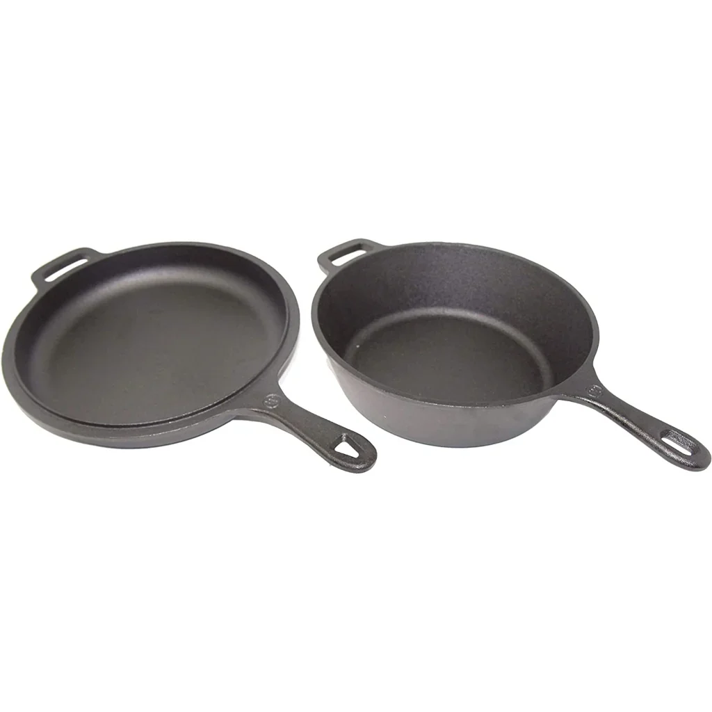 Westinghouse 3-Quart Pre-Seasoned Cast Iron Dutch Oven with 10.25-Inch Skillet Lid – Black