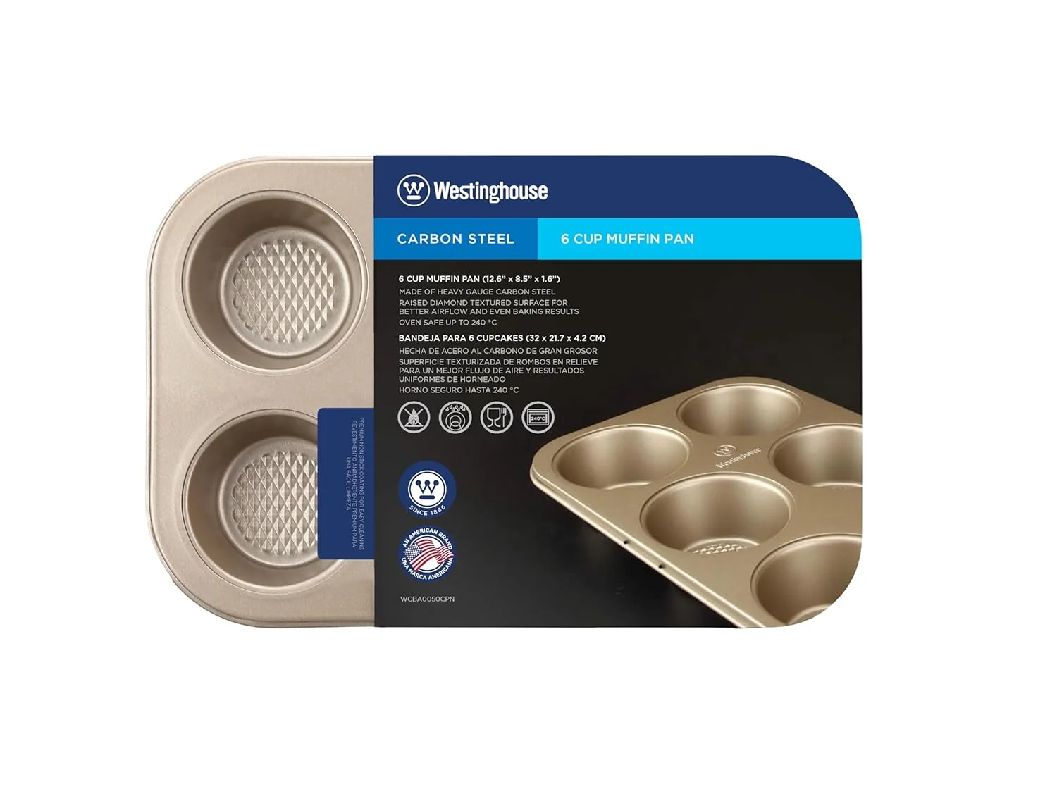 Westinghouse, Carbon Steel 6-Cup Muffin Pan