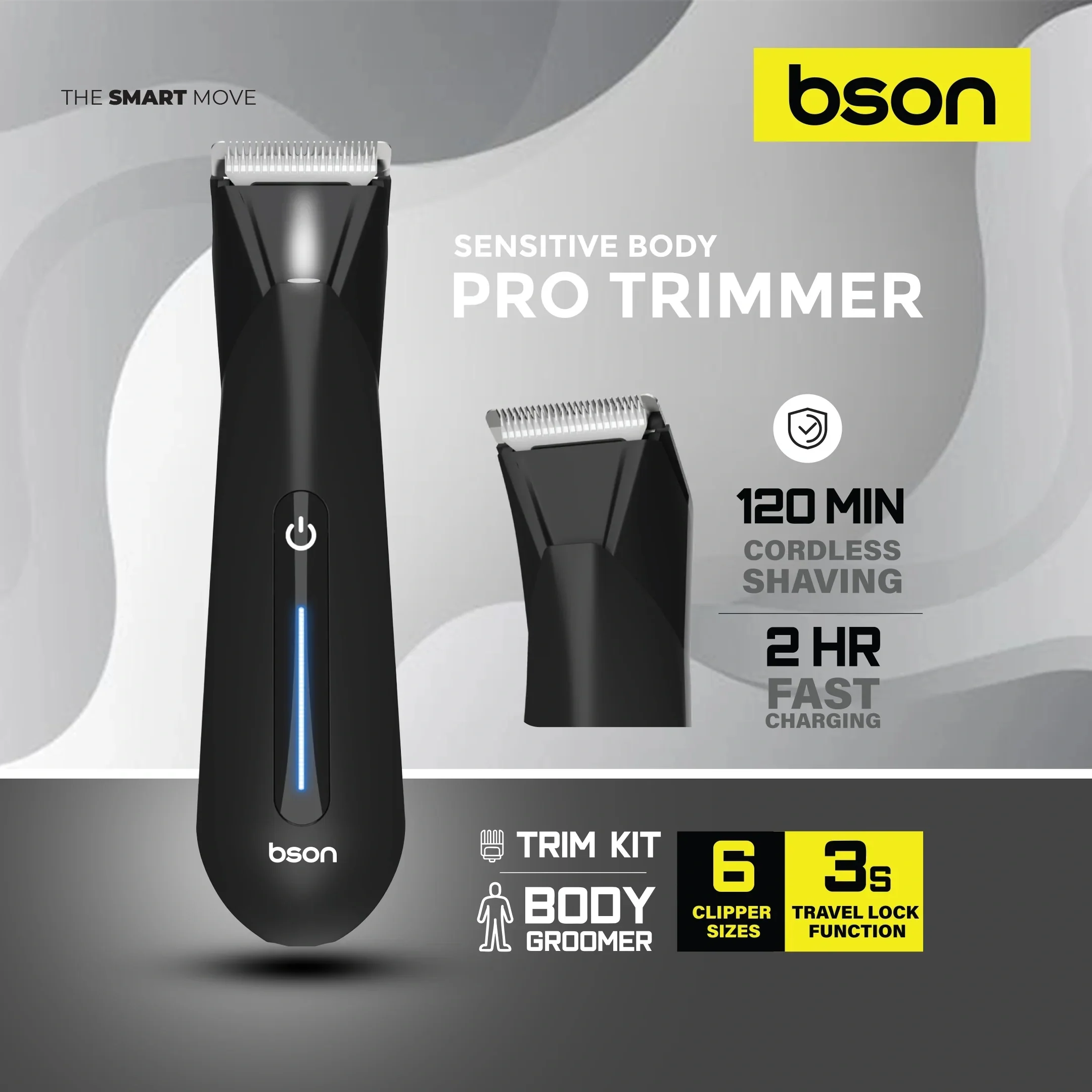 BSON Sensitive Body Pro Trimmer - Waterproof & LED Light