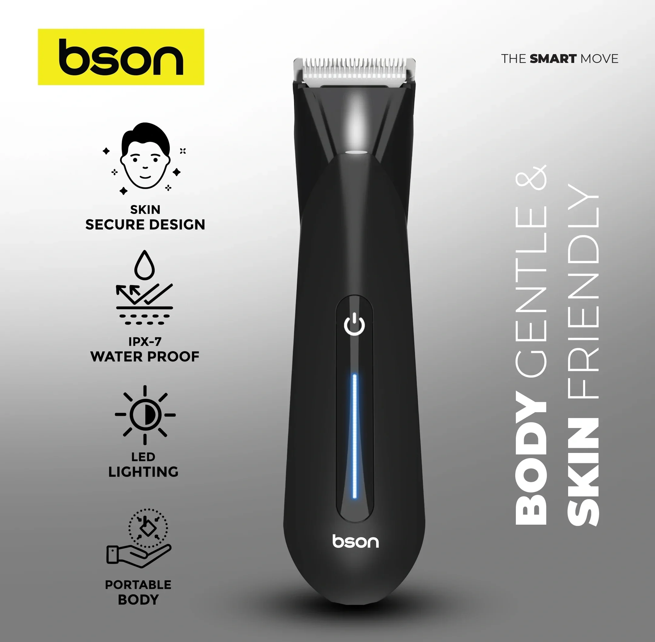 BSON Sensitive Body Pro Trimmer - Waterproof & LED Light