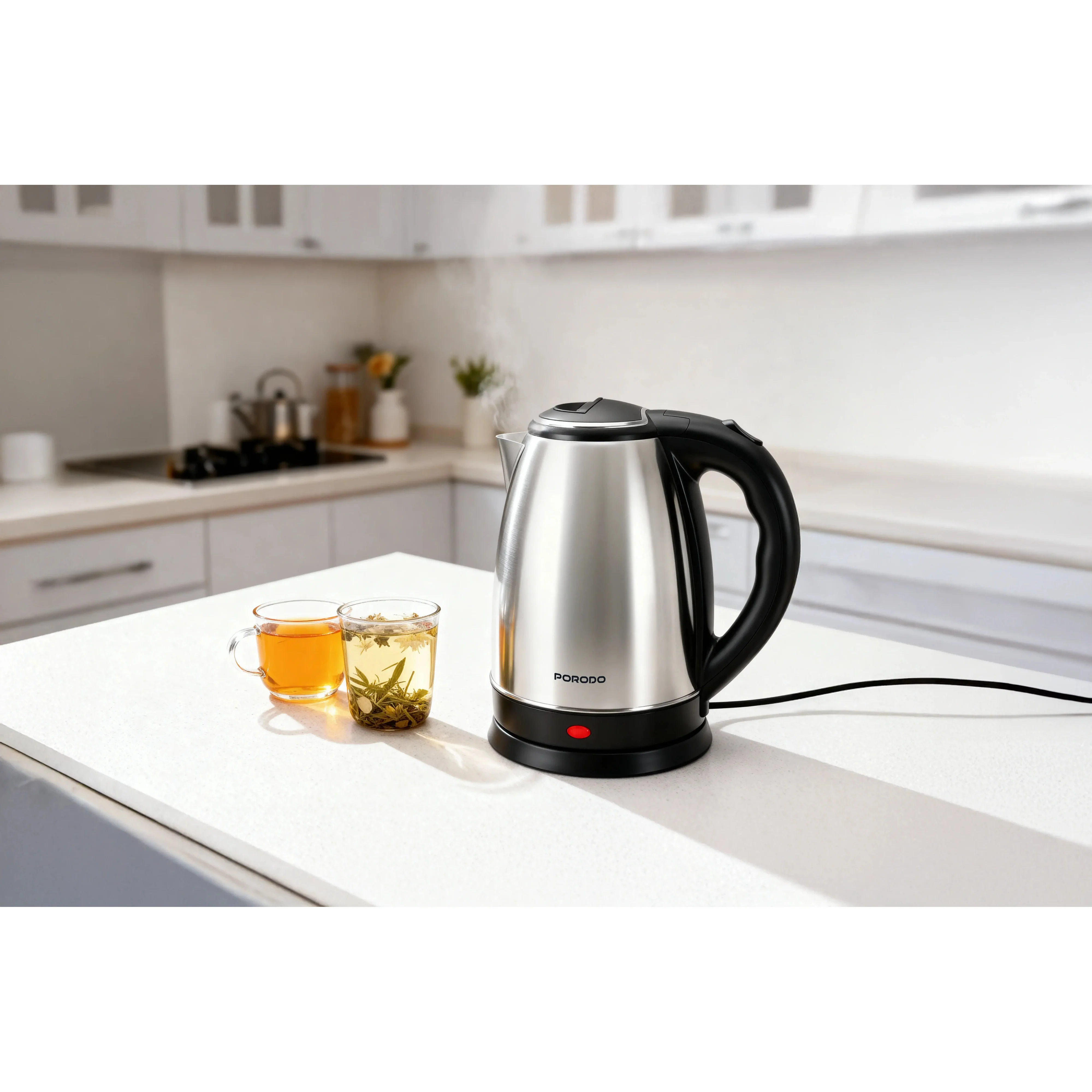 Porodo PYRO Electric Stainless Steel Kettle - Silver