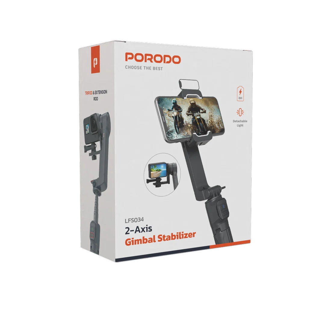 Porodo 2-Axis Gimbal Stablizer - Black