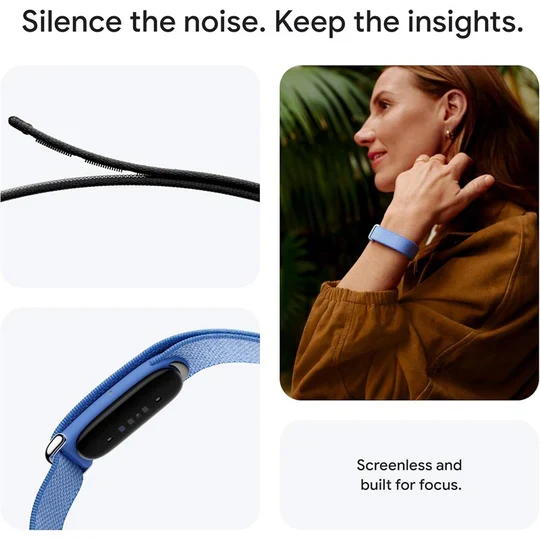 Google Fitbit Air - Screenless Activity Tracker with Fitness, Heart Rate, and Sleep Tracking - Personalized AI-Powered Coaching - Up to 7 Days’ Battery Life - Works with iOS and Android