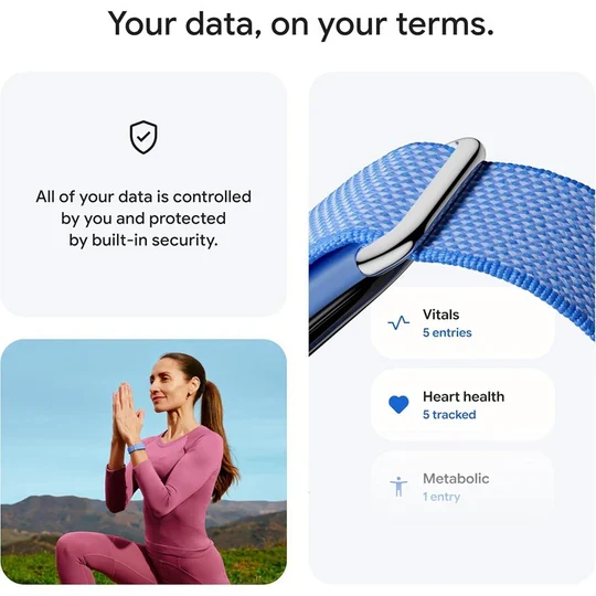 Google Fitbit Air - Screenless Activity Tracker with Fitness, Heart Rate, and Sleep Tracking - Personalized AI-Powered Coaching - Up to 7 Days’ Battery Life - Works with iOS and Android
