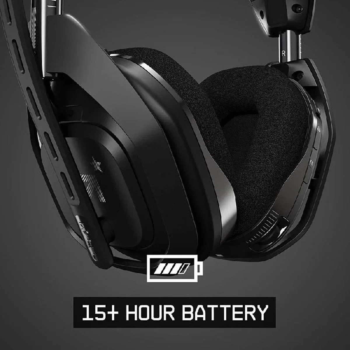 Wireless gaming headset with 15+ hour battery life, ideal for PS5, Xbox, and Nintendo gaming sessions.