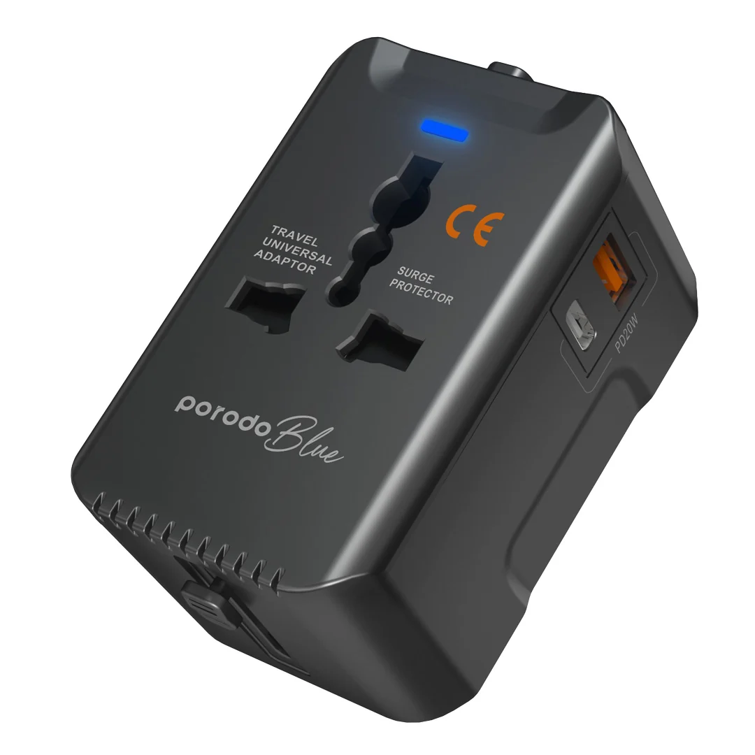 Porodo Blue PD 20W Travel Adapter - Black
