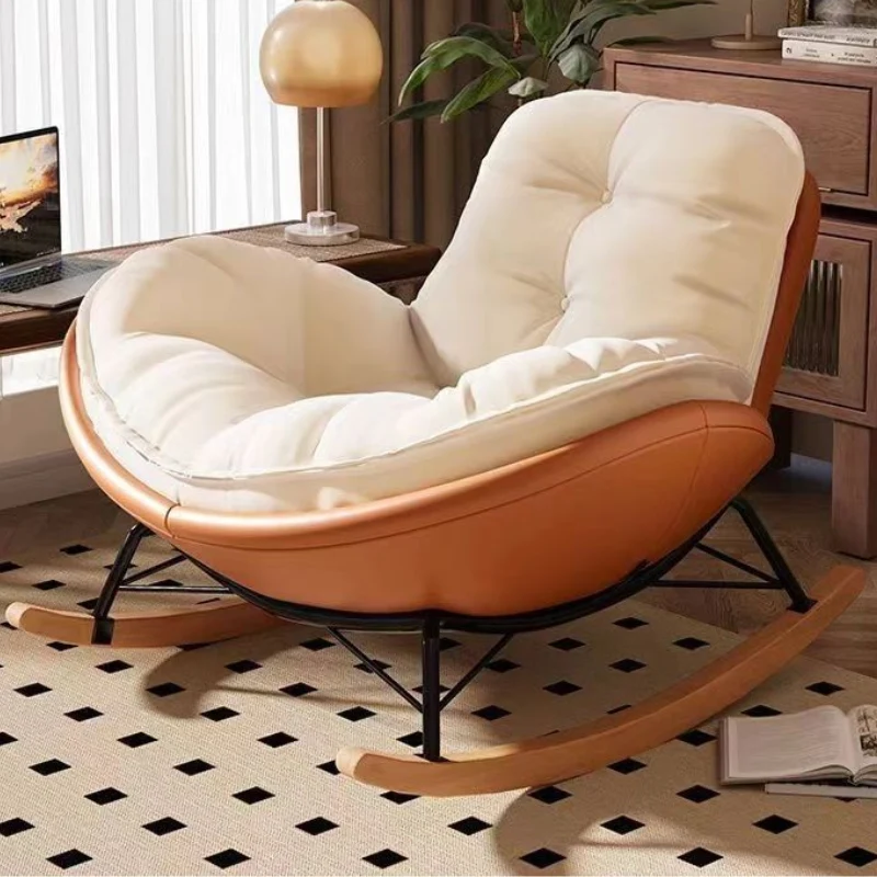 Black Bull Steel Recliner Rocking Chair with Ottoman
