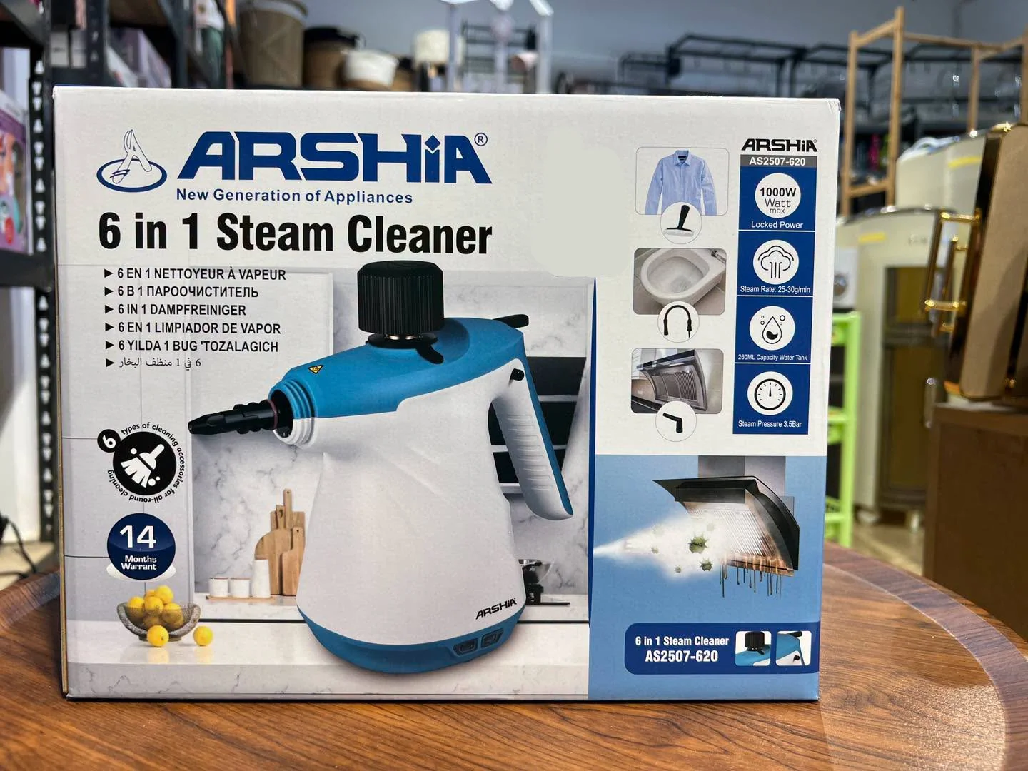 Arshia 6-in-1 Handheld Steam Cleaner Multifunctional Cleaning Machine, Quickly and Efficiently Completes Cleaning Tasks for Cleaning