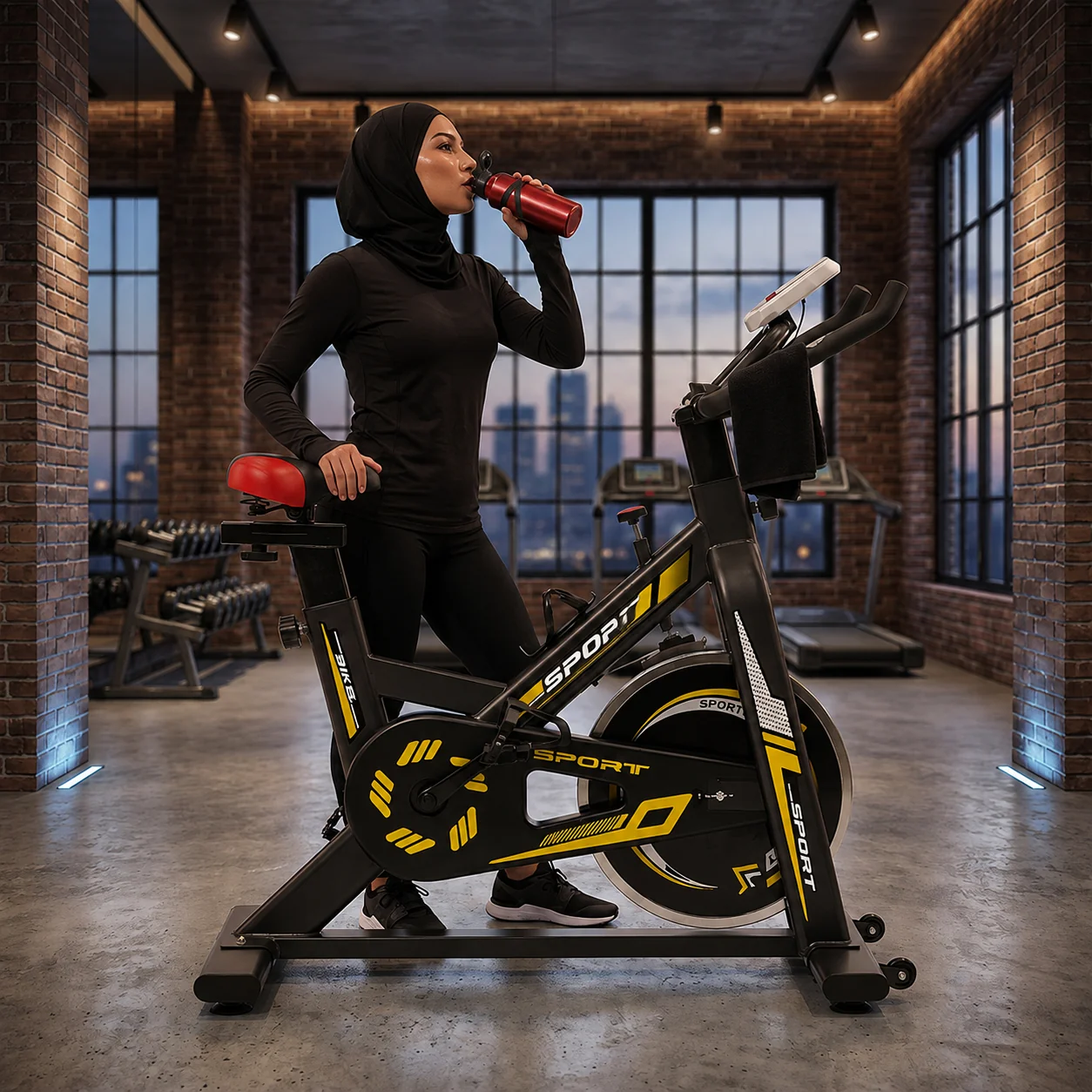 Black Bull Steel Sports Fitness Pedal Bike with Direct-contact Resistance Aerobic Exercise Equipment, Yellow