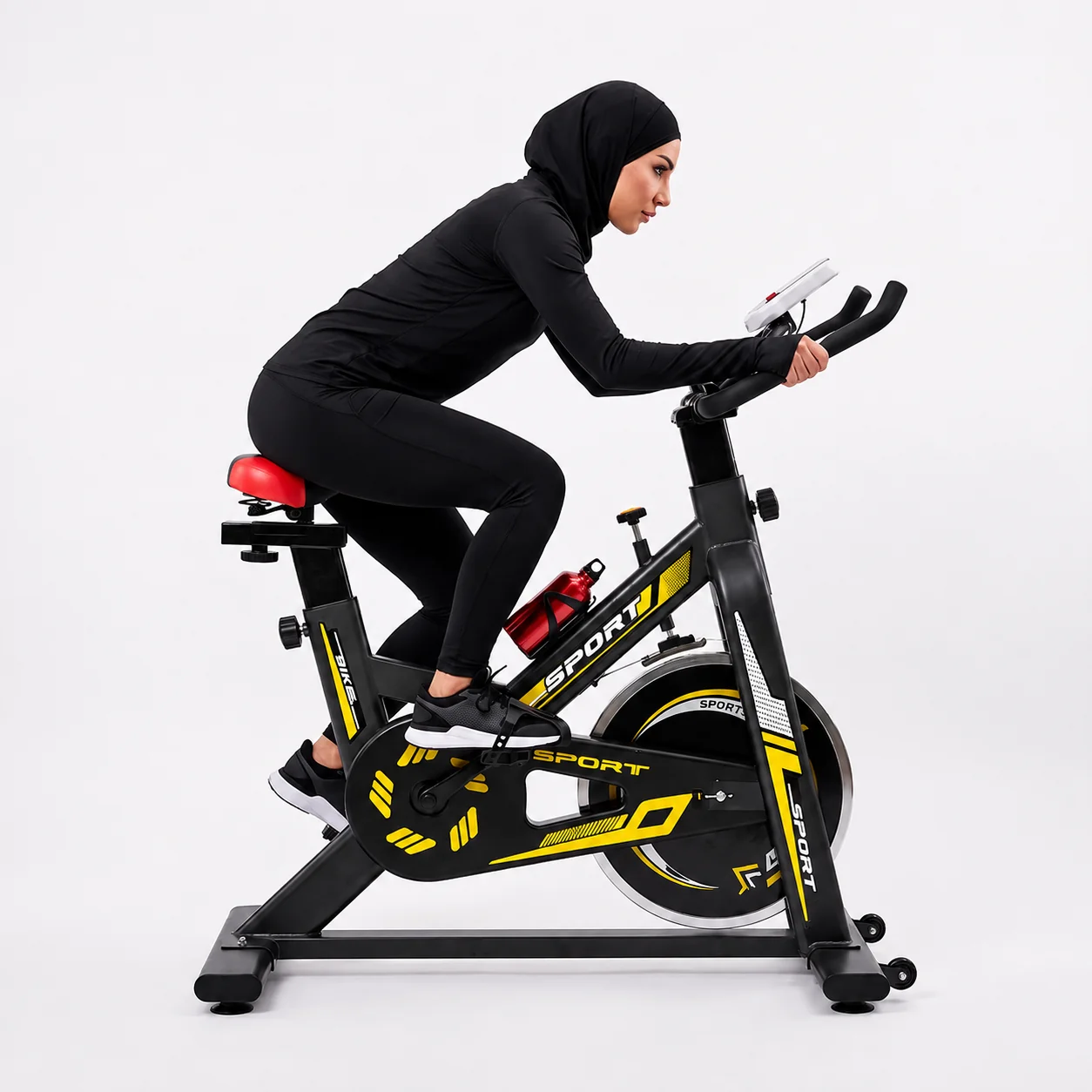 Black Bull Steel Sports Fitness Pedal Bike with Direct-contact Resistance Aerobic Exercise Equipment, Yellow