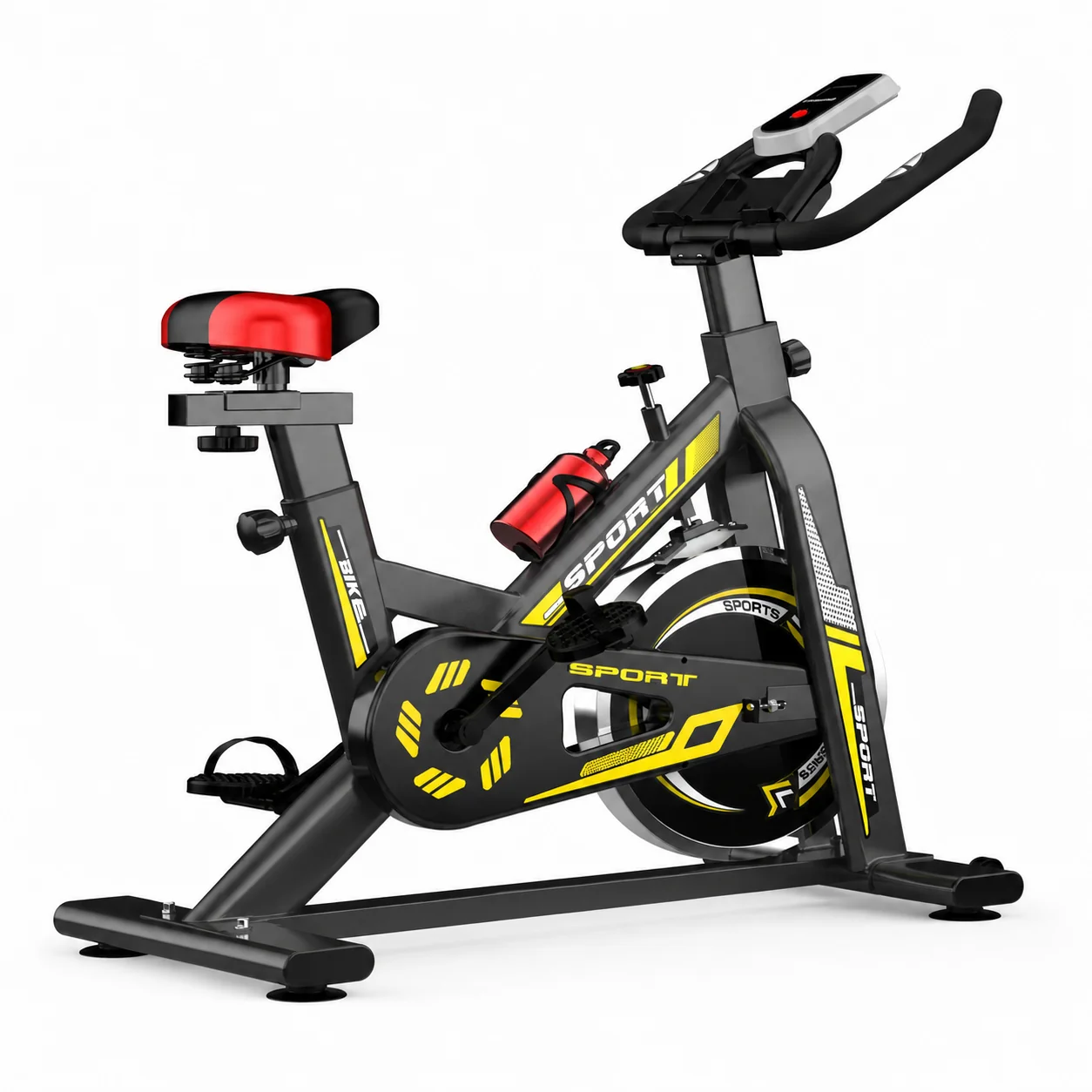 Black Bull Steel Sports Fitness Pedal Bike with Direct-contact Resistance Aerobic Exercise Equipment, Yellow