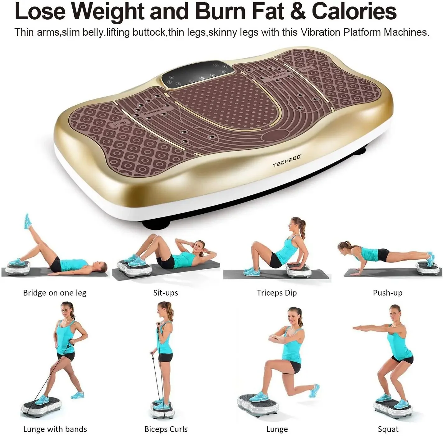 Black Bull Full Body Vibration Platform Crazy Fit Massage Exercise Machine, 150 kg Capacity