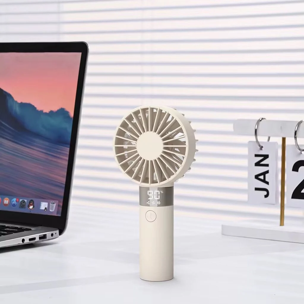 Handheld Mini Fan - Rechargeable Air Cooler with Power Display