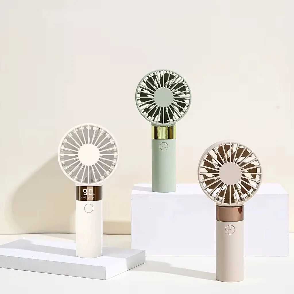 Handheld Mini Fan - Rechargeable Air Cooler with Power Display