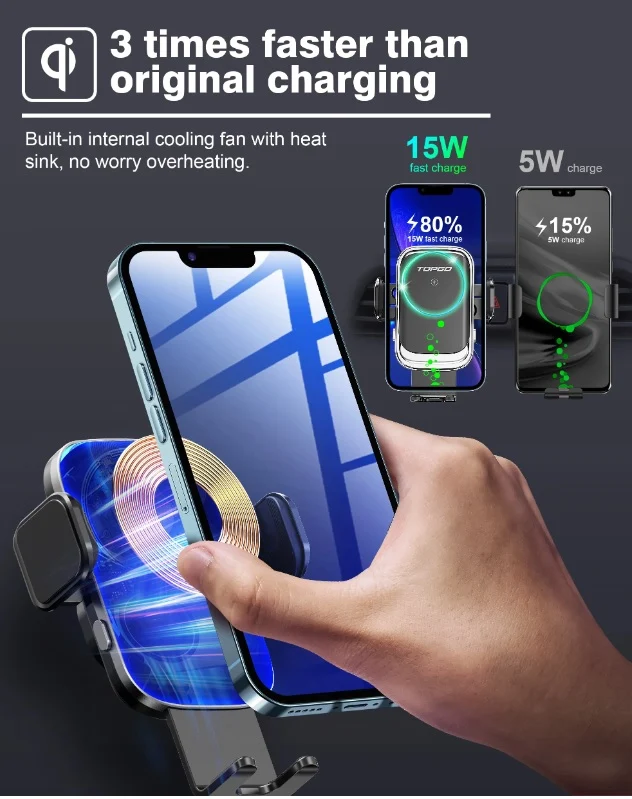 TOPGO Car Charger Wireless Charger - Black