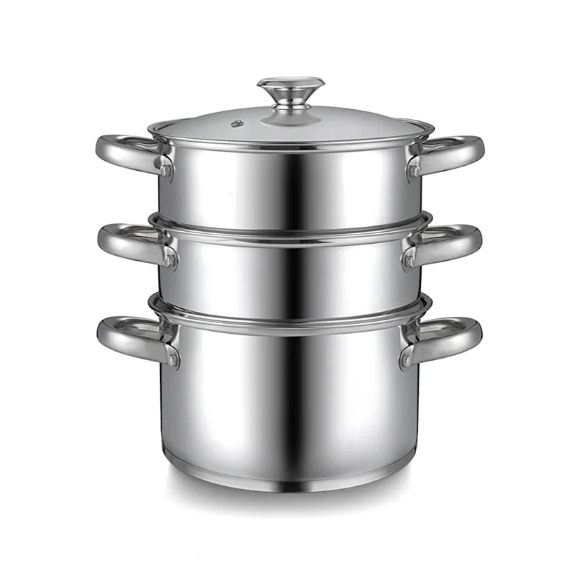 Osfe 28cm Stainless Steel Casserole with T-Glass Lid & Steamer Basket