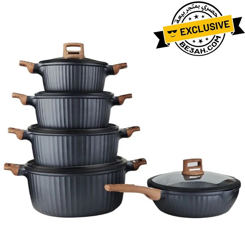 OSFE Granite Cookware Set 12 pcs - Black