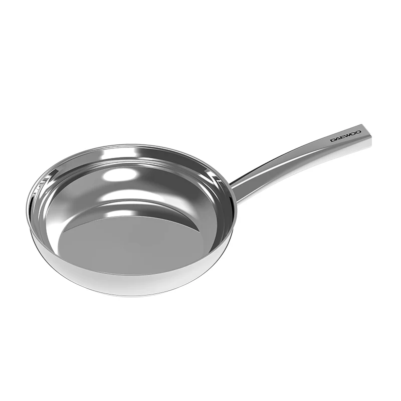 Daewoo 18/10 Stainless Steel Cookware Set of 7 Pcs (28, 24, 20 cm Pots, 24cm Pan) - Silver