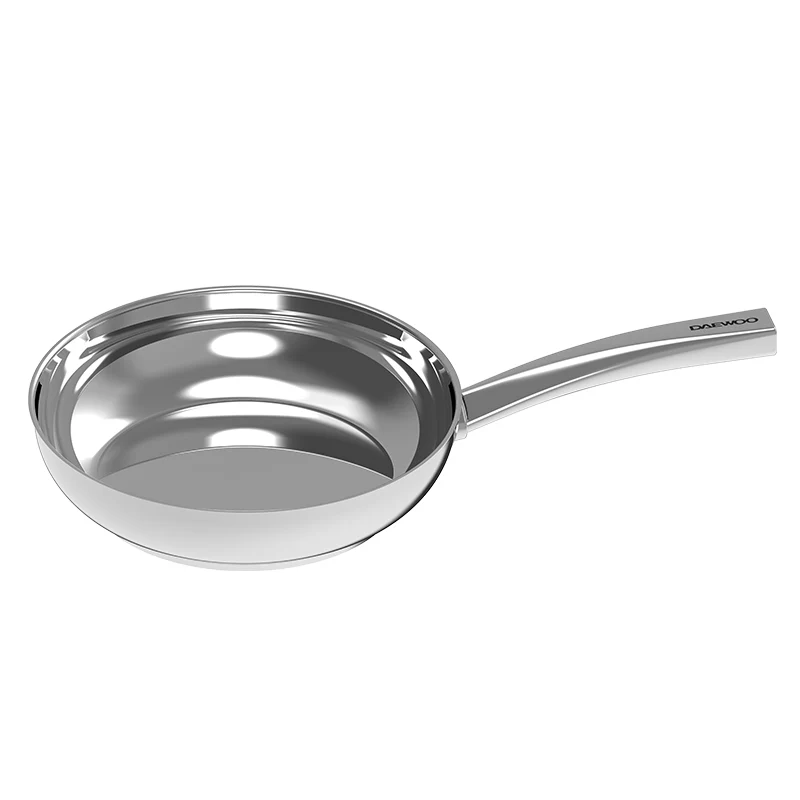 Daewoo 18/10 Stainless Steel Cookware Set of 7 Pcs (28, 24, 20 cm Pots, 24cm Pan) - Silver