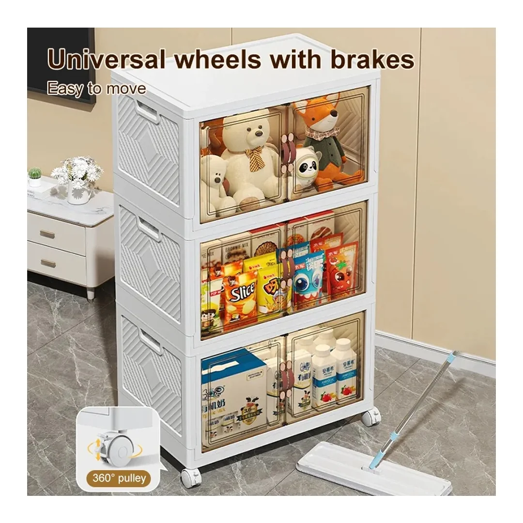 Multipurpose Multi Layer Foldable Stackable Storage Cabinet Box for Home, Bedroom, Kitchen & Garage