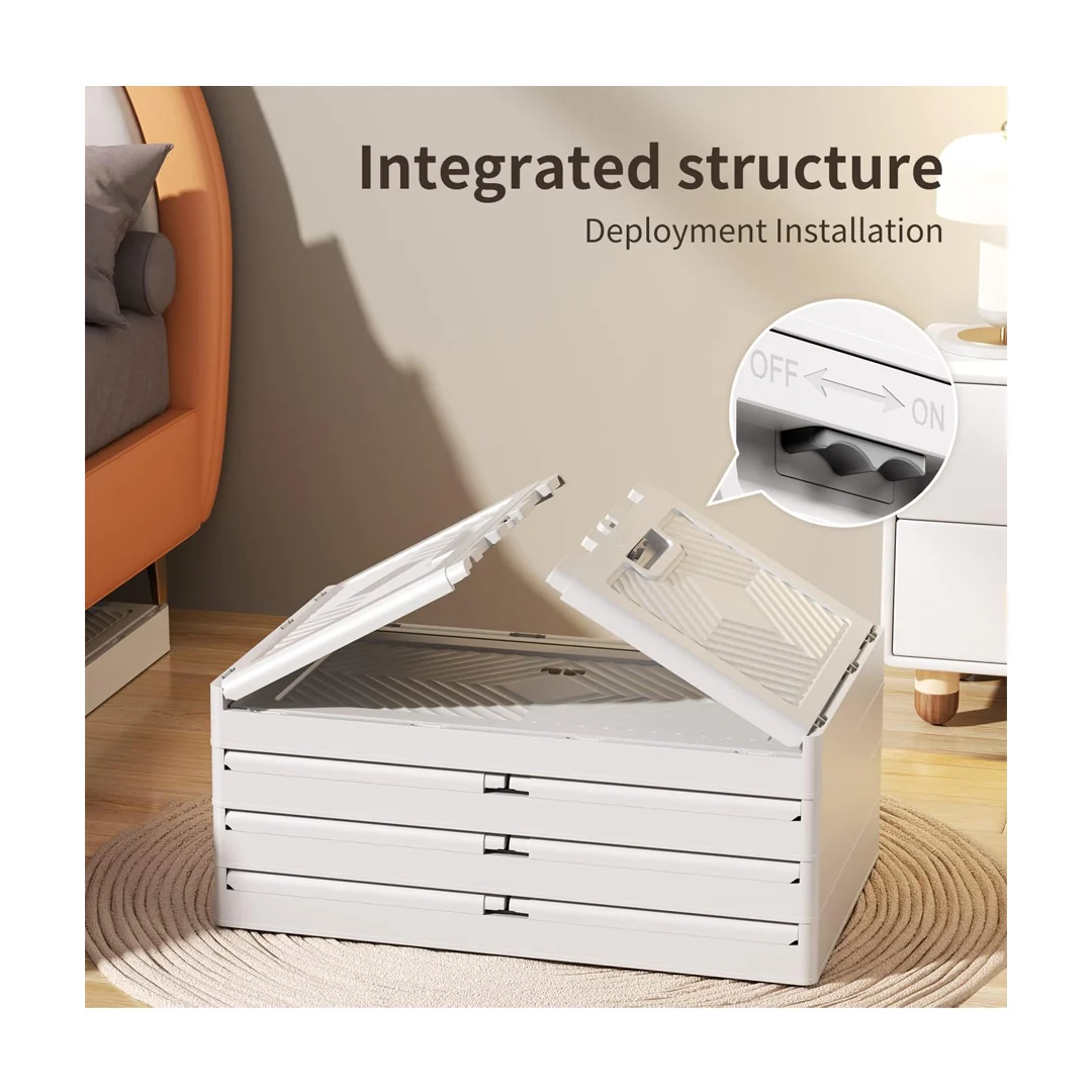 Multipurpose Multi Layer Foldable Stackable Storage Cabinet Box for Home, Bedroom, Kitchen & Garage
