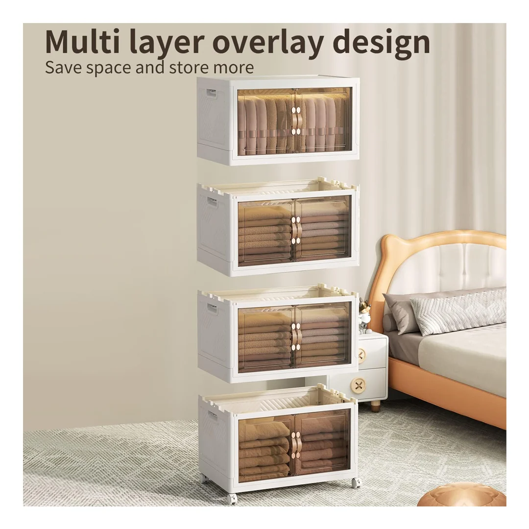 Multipurpose Multi Layer Foldable Stackable Storage Cabinet Box for Home, Bedroom, Kitchen & Garage