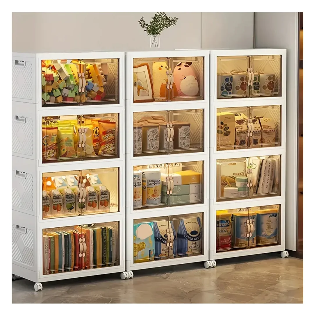 Multipurpose Multi Layer Foldable Stackable Storage Cabinet Box for Home, Bedroom, Kitchen & Garage