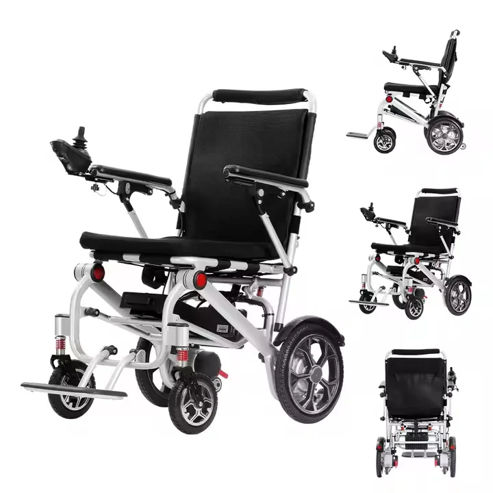 Lightweight Folding Electric Wheelchair with Dual Motor, Compact - 130kg Load Capacity