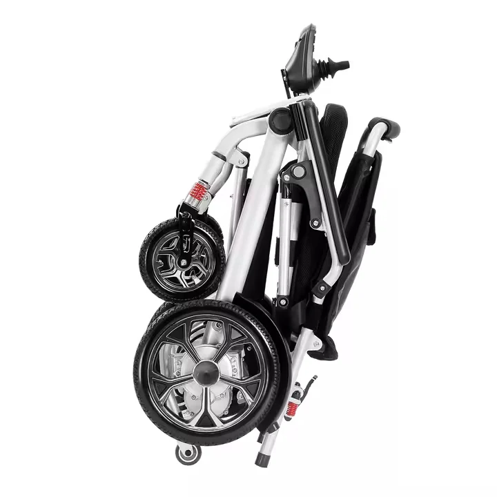 Lightweight Folding Electric Wheelchair with Dual Motor, Compact - 130kg Load Capacity