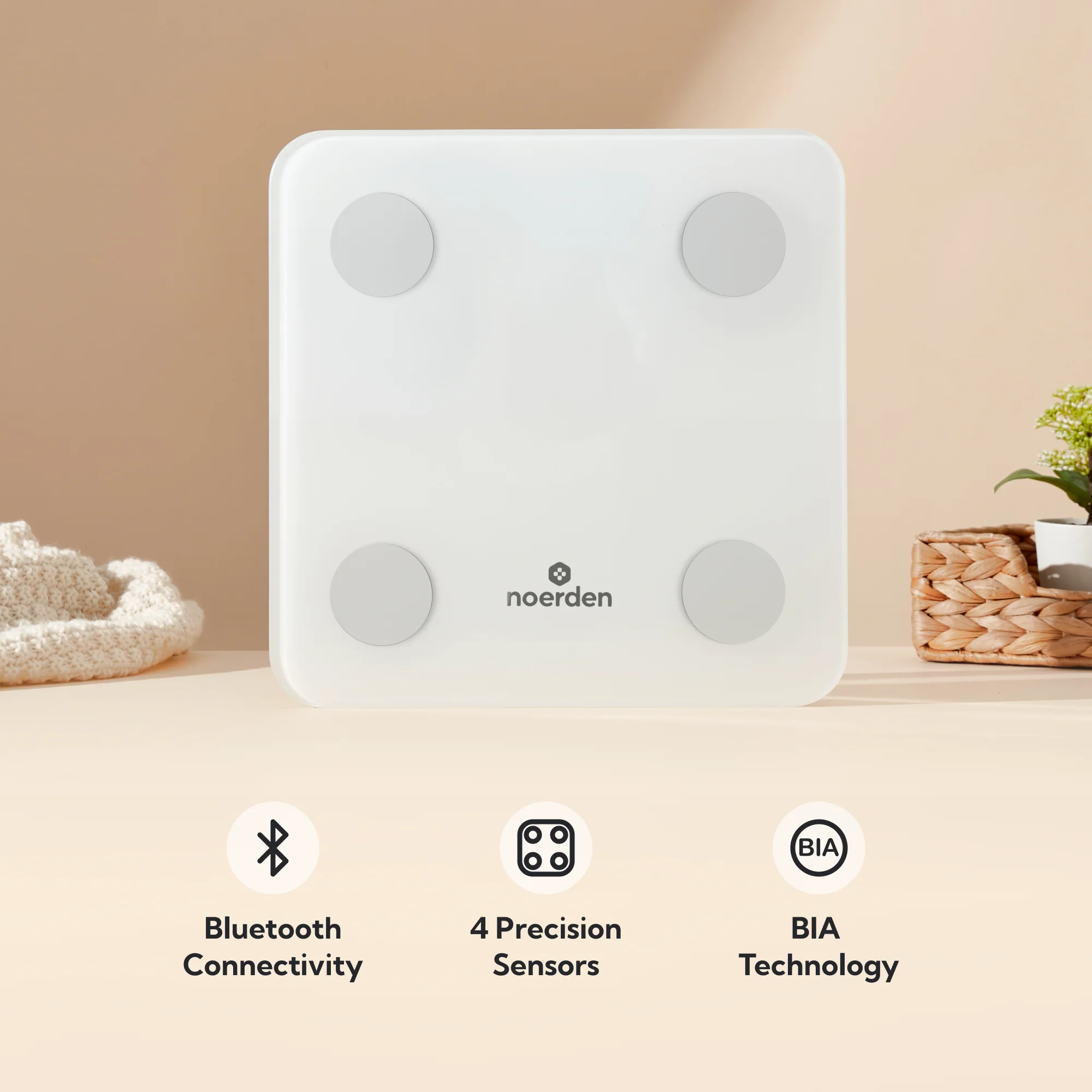 Noerden MINIMI+ Smart Body Scale – 16 Metrics, Heart Rate & Bluetooth Sync