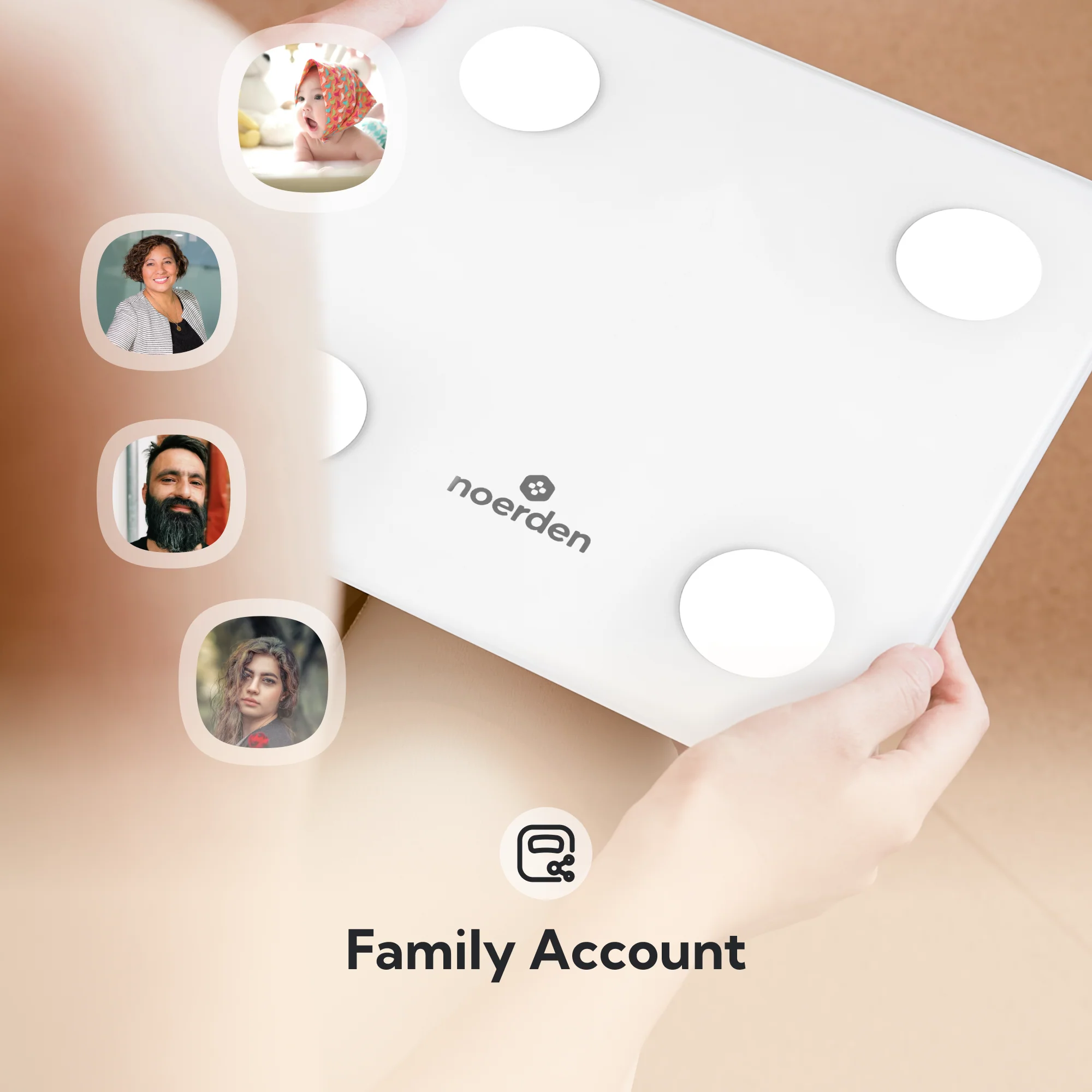 Noerden MINIMI+ Smart Body Scale – 16 Metrics, Heart Rate & Bluetooth Sync